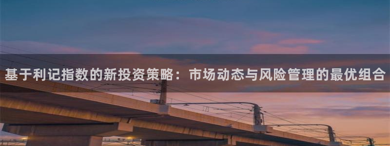 壹号下载官网入口：基于利记指数的新投资策略：市场动态与风险管理的最优组合