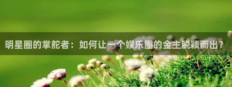 摩臣5平台游戏：明星圈的掌舵者：如何让一个娱乐圈的金主脱颖而出？