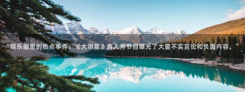 壹号大舞台官网入口：“娱乐圈里的热点事件：《大明星》真人秀节目曝光了大量不实言论和负面内容。”